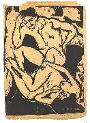 Ernst Ludwig Kirchner Nacked couple on a couch painting